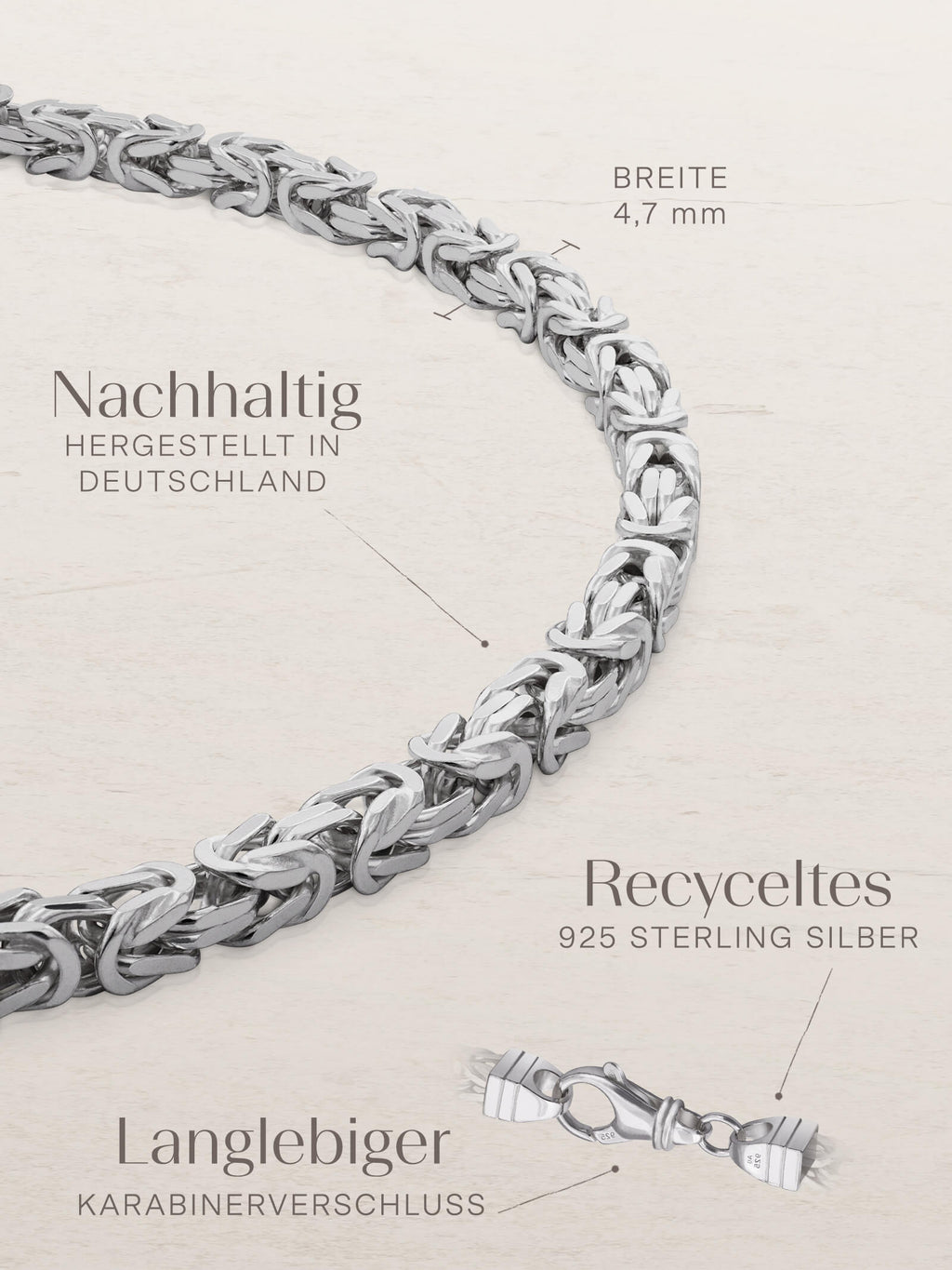 Armband Königskette ROYAL Modern Silber