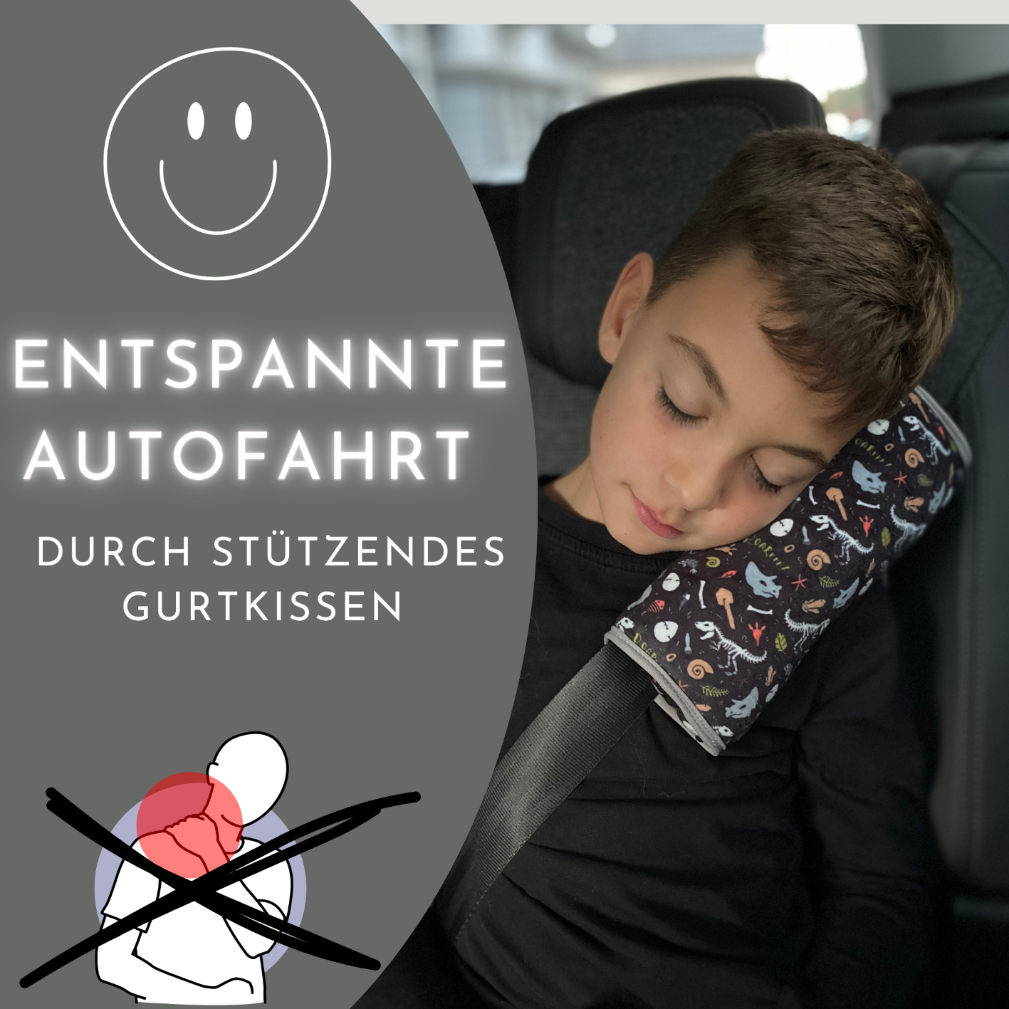 Auto Schlafkissen Dino Skelett-2