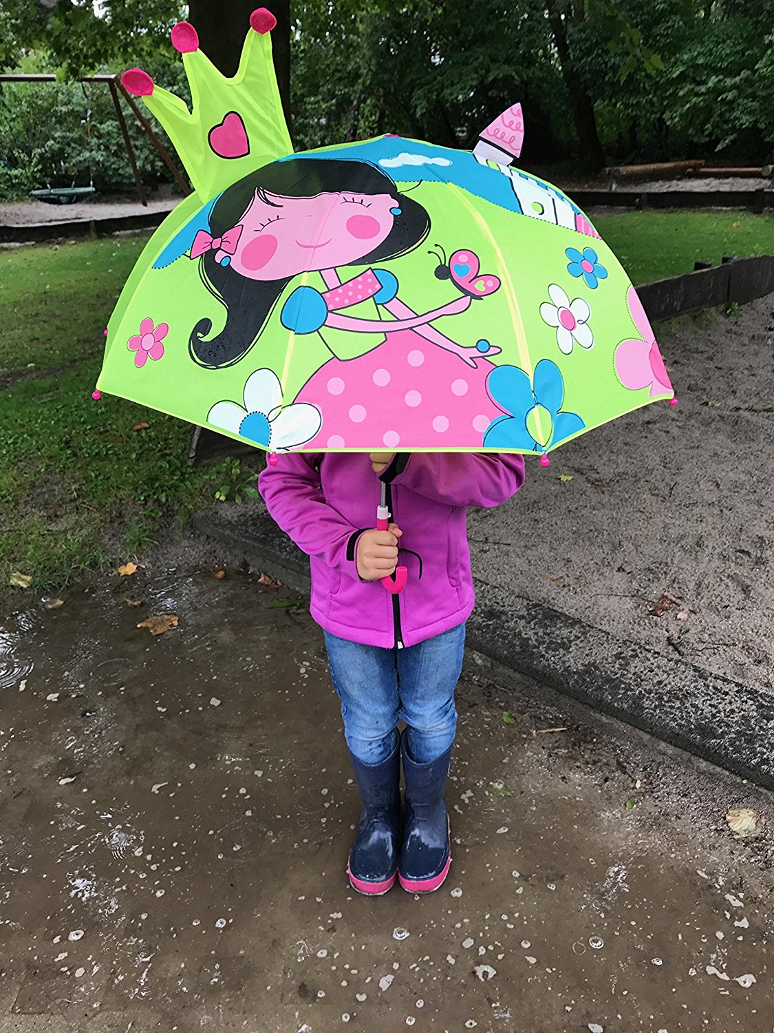 Regenschirm Prinzessin grün/gelb-1