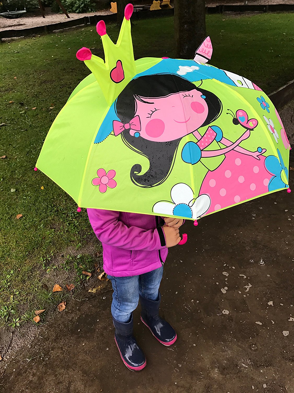 Regenschirm Prinzessin grün/gelb-2