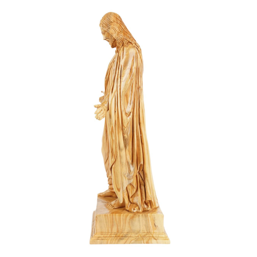 Handgeschnitzte Jesus-Statue aus Olivenholz – Exklusive Christusfigur aus Bethlehem (39 cm)