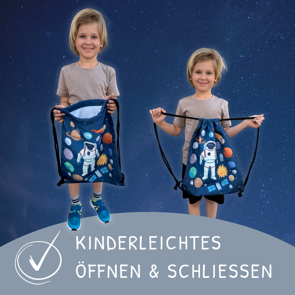 Kinder Turnbeutel Astronaut - schwarz-1