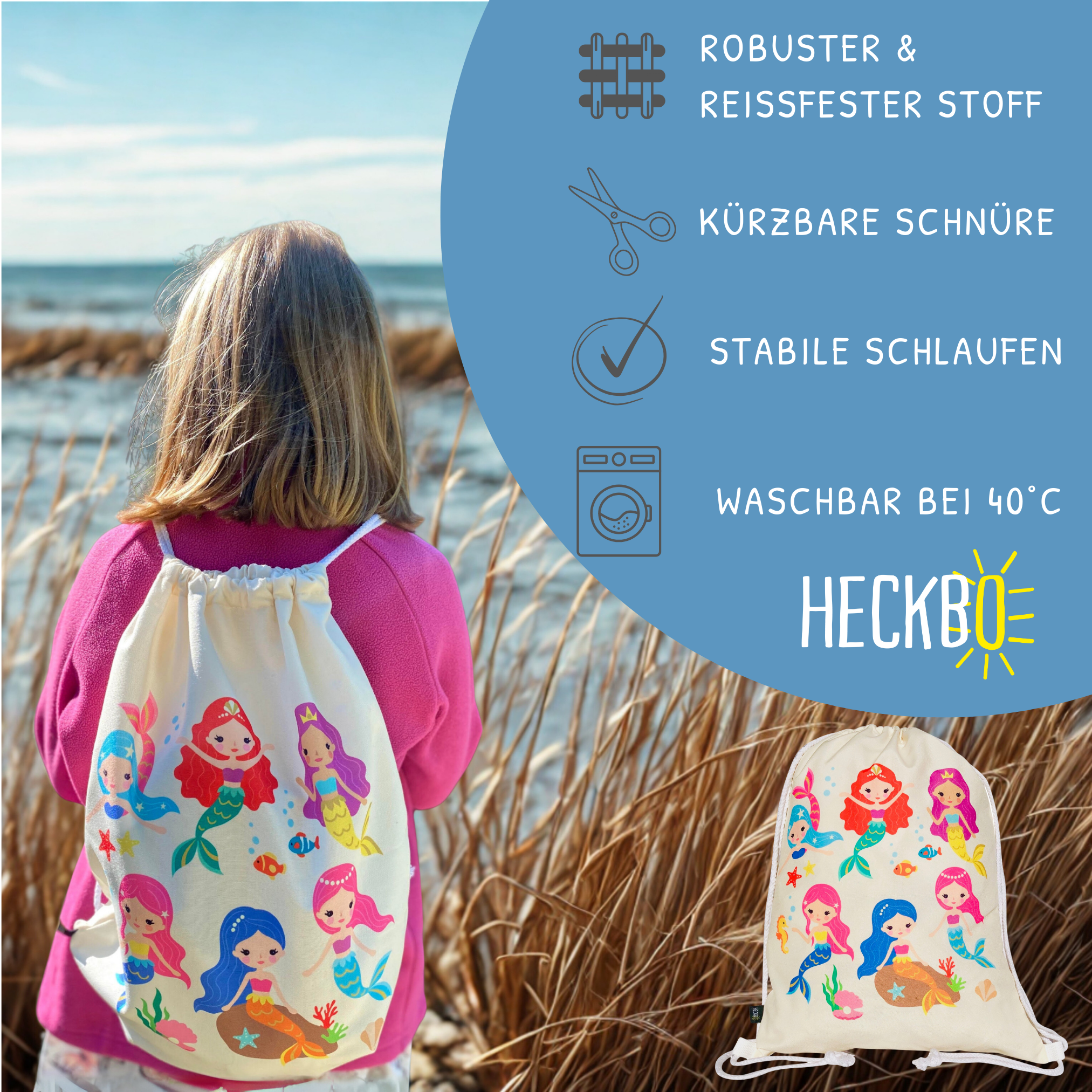 Turnbeutel Meerjungfrau beige-1