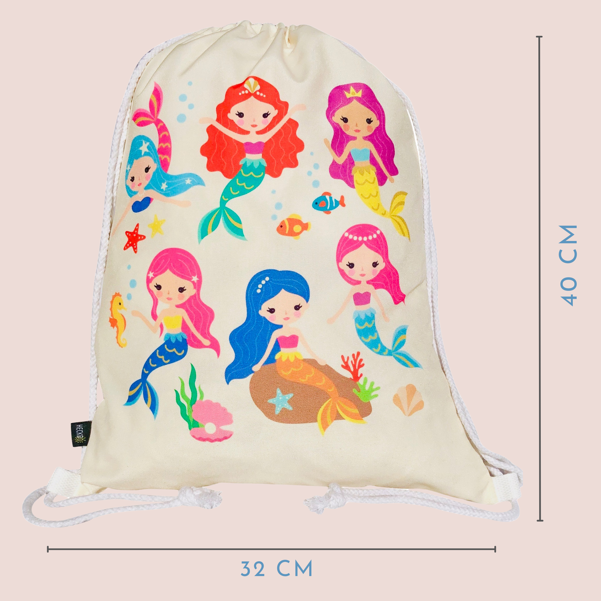 Turnbeutel Meerjungfrau beige-2