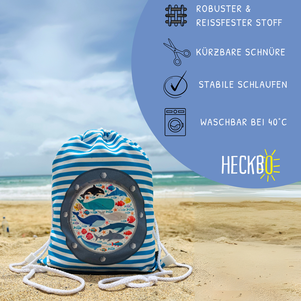 Kinder Turnbeutel Fisch mit Sichtfenster-1