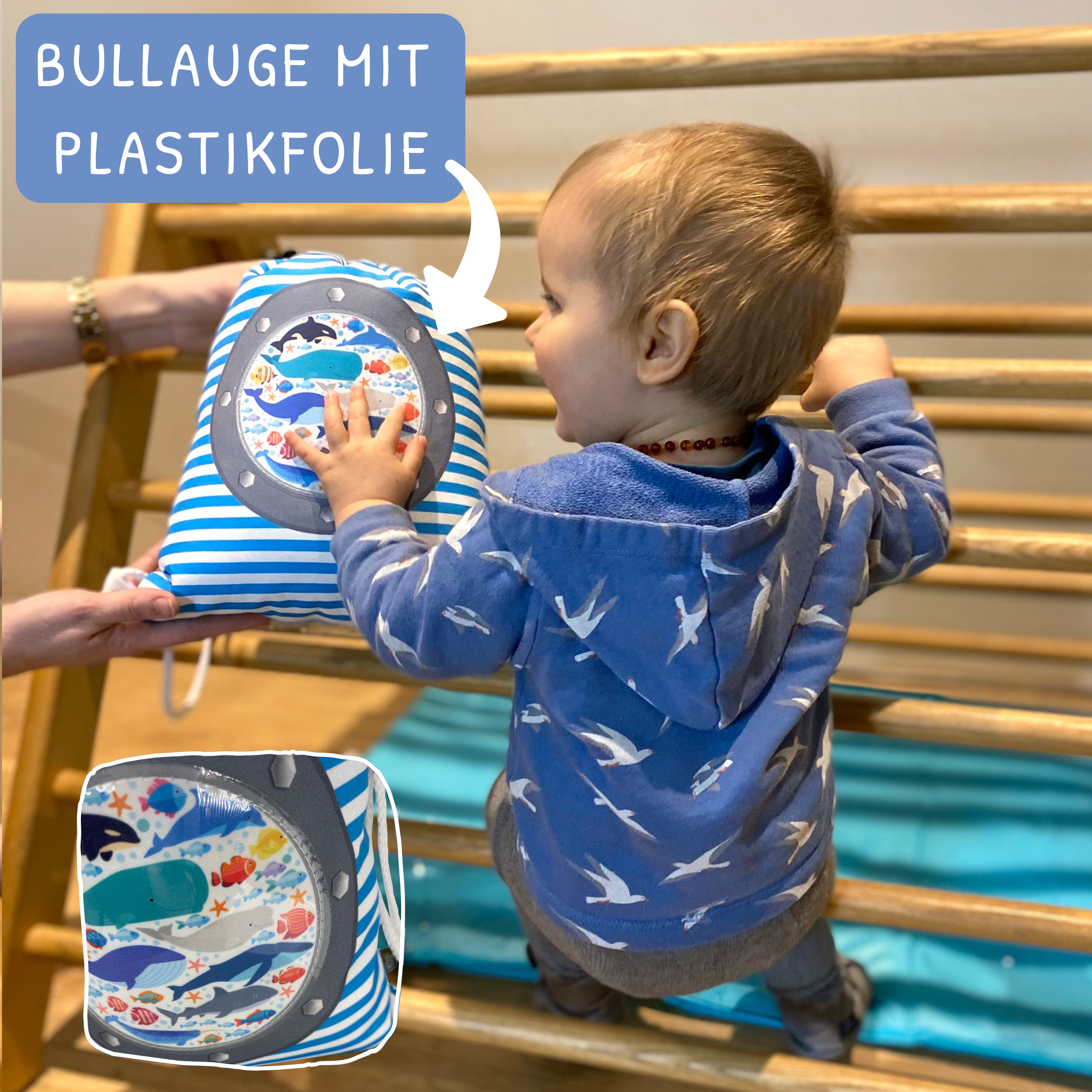 Kinder Turnbeutel Fisch mit Sichtfenster-4