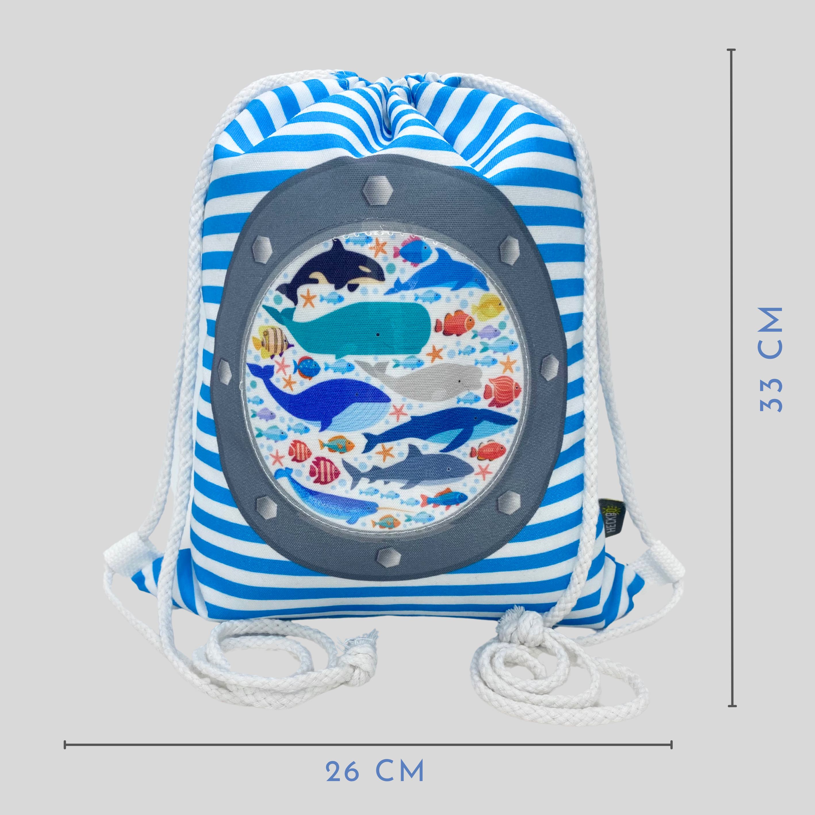 Kinder Turnbeutel Fisch mit Sichtfenster-2