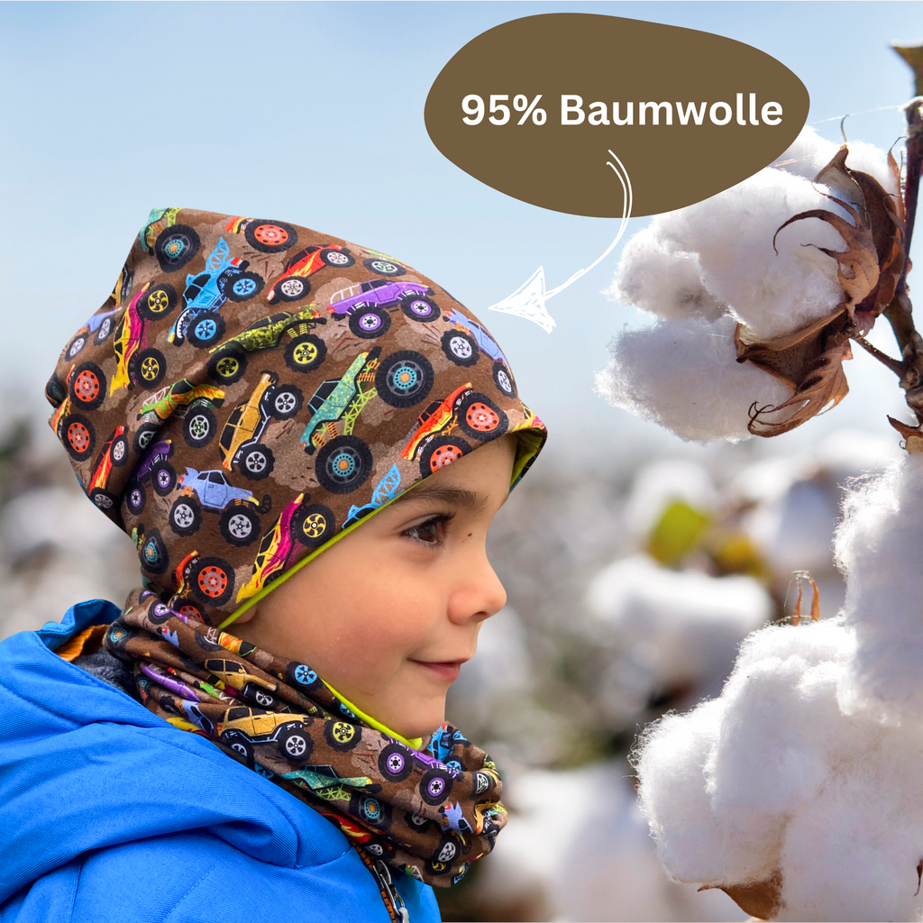 Kinder Beanie Mütze & Loop Set - Monster Truck-4