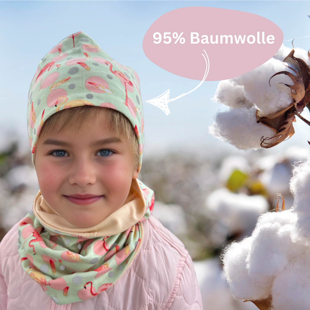 Kinder Reflektor Mütze & Loop - Flamingo-4