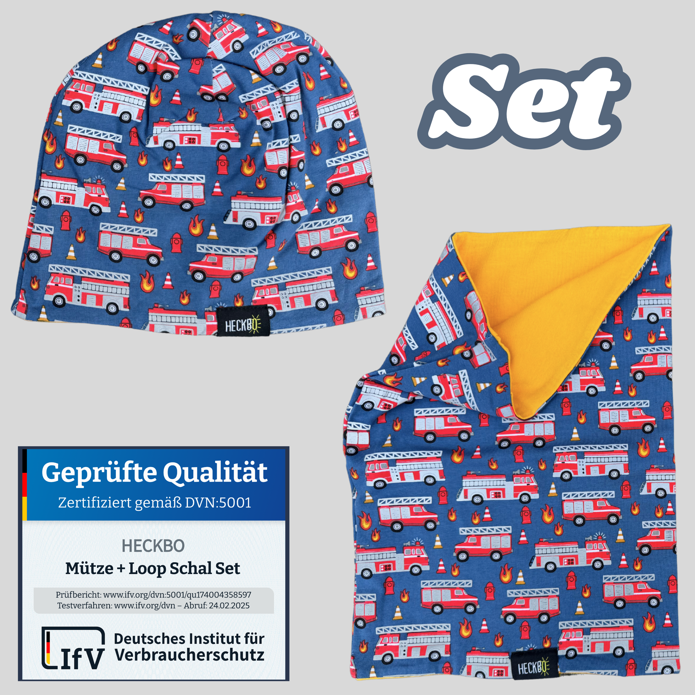 Kinder Reflektor Mütze & Loop - Feuerwehr-4