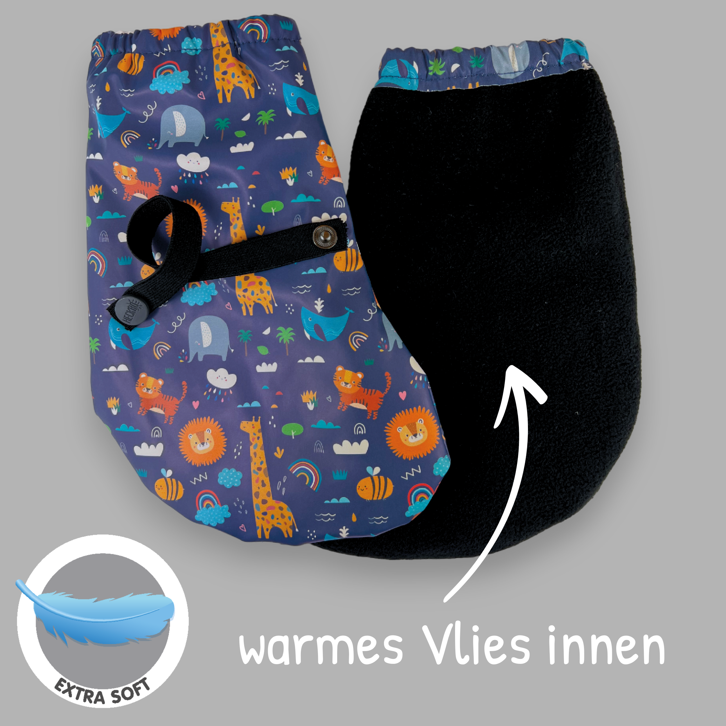 Füßlinge mit Vlies-Futter - Dschungel-4