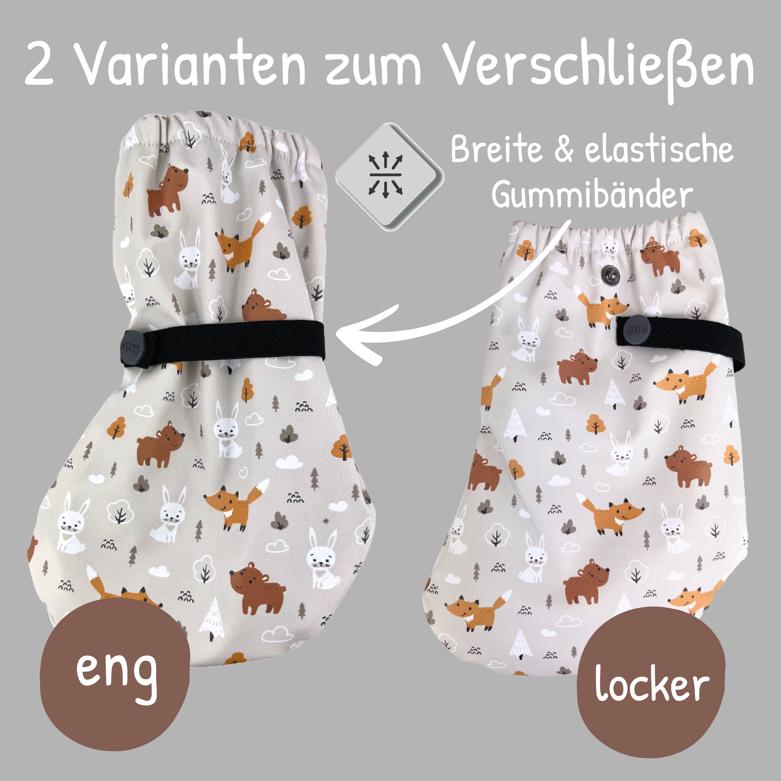 Füßlinge ohne Innen-Futter - Waldtiere-3