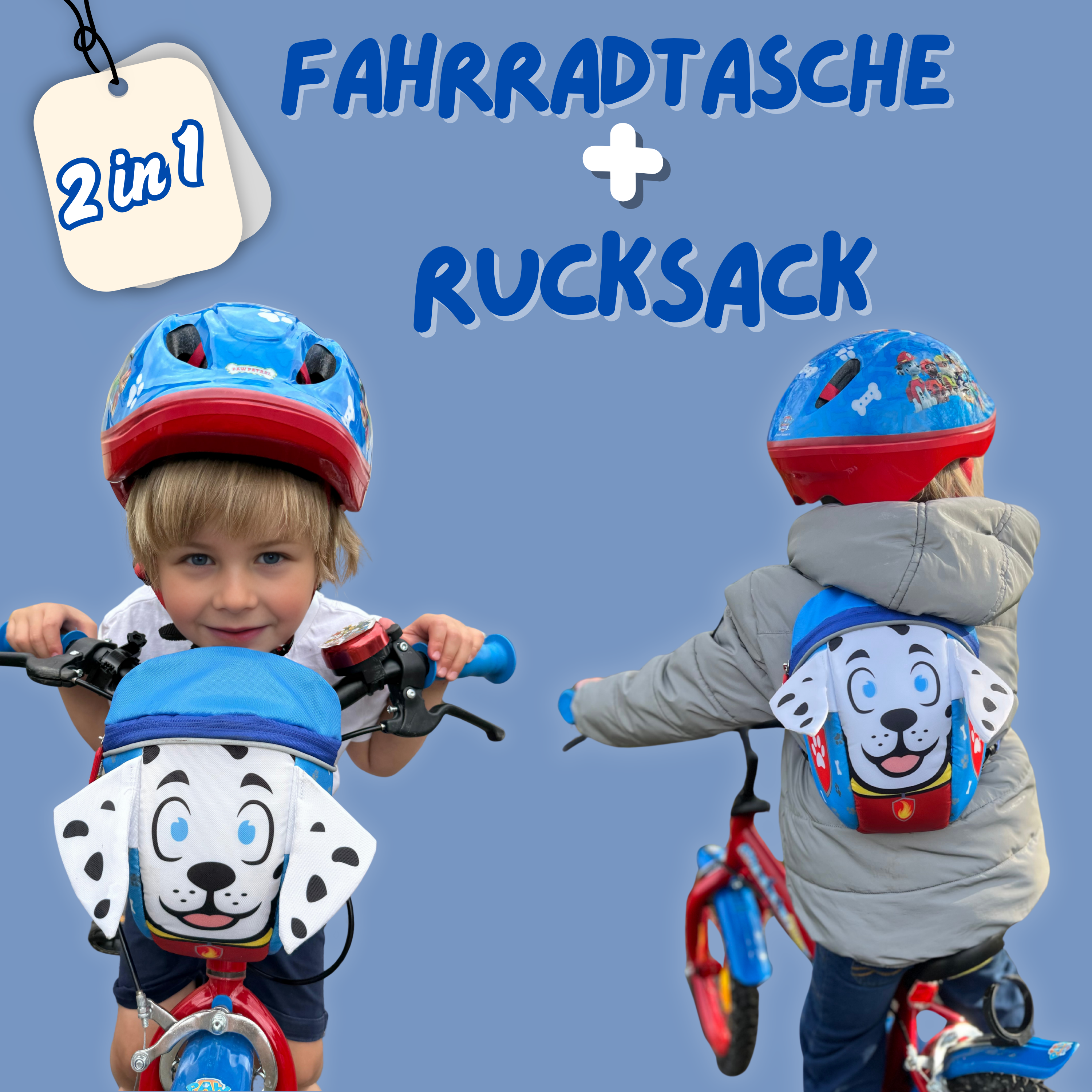 2 in 1 Fahrradtasche & Rucksack - Hund-1