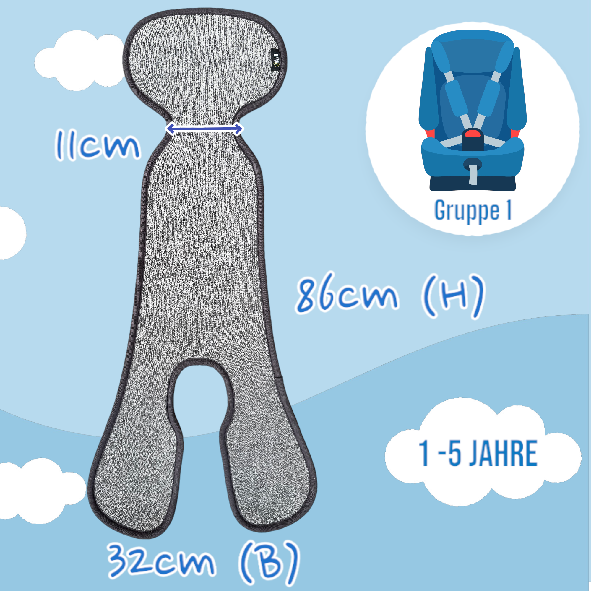 Autositz Sitzauflage Gruppe 1 Grau-1