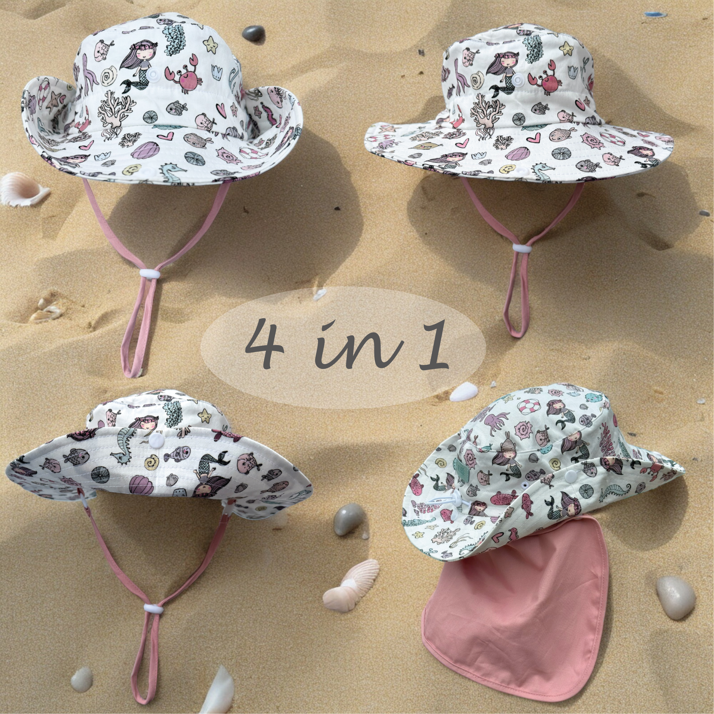 Baby Sonnenhut Meerjungfrau 6 - 24 Monate-3