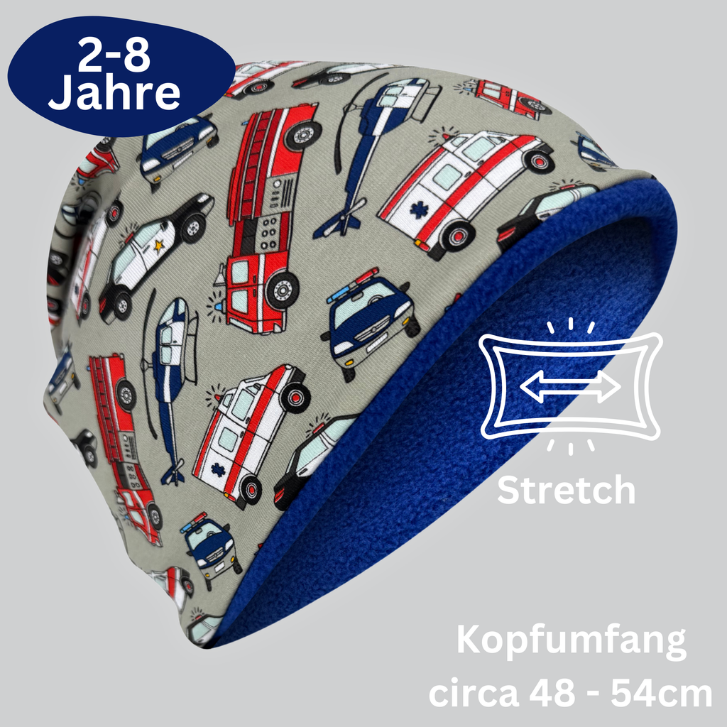 Kinder Beanie Mütze & Loop - Einsatzfahrzeuge-1
