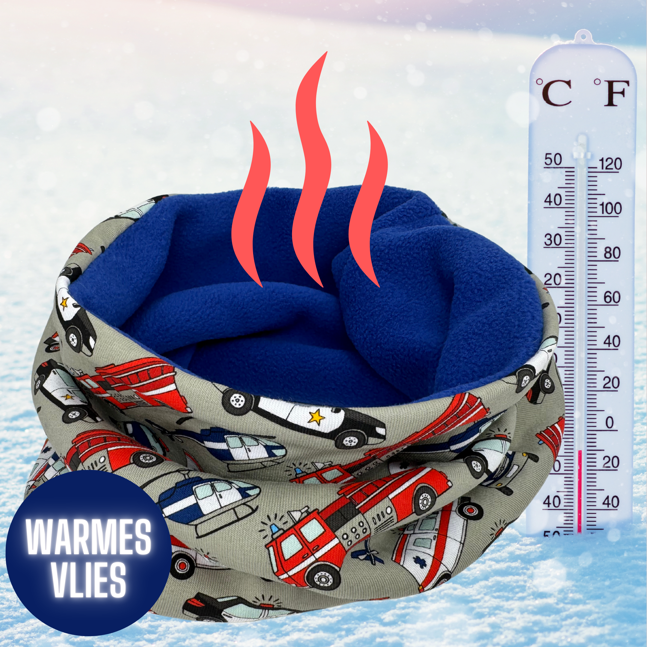 Kinder Beanie Mütze & Loop - Einsatzfahrzeuge-3