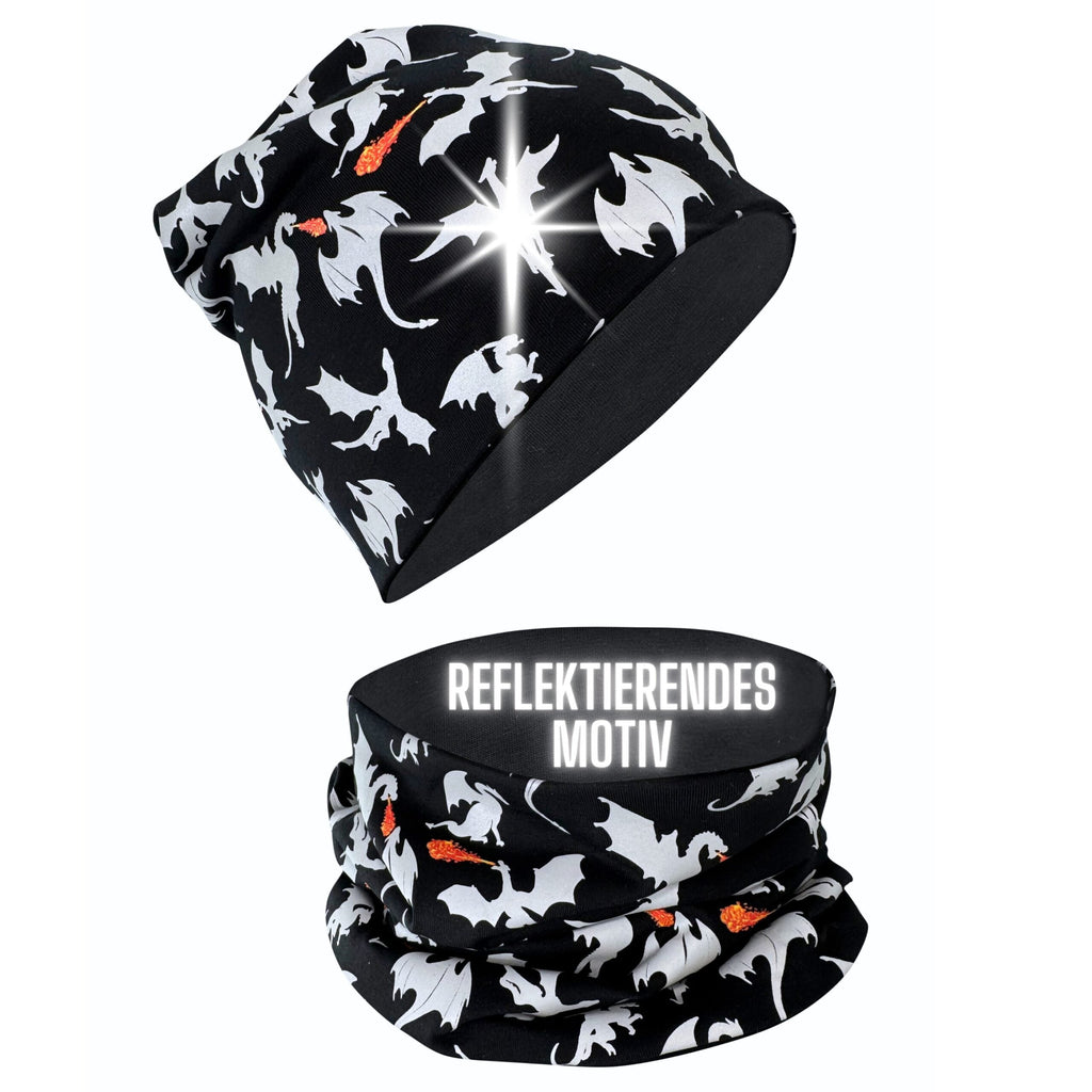 Kinder Reflektor Mütze & Loop Drachen-0