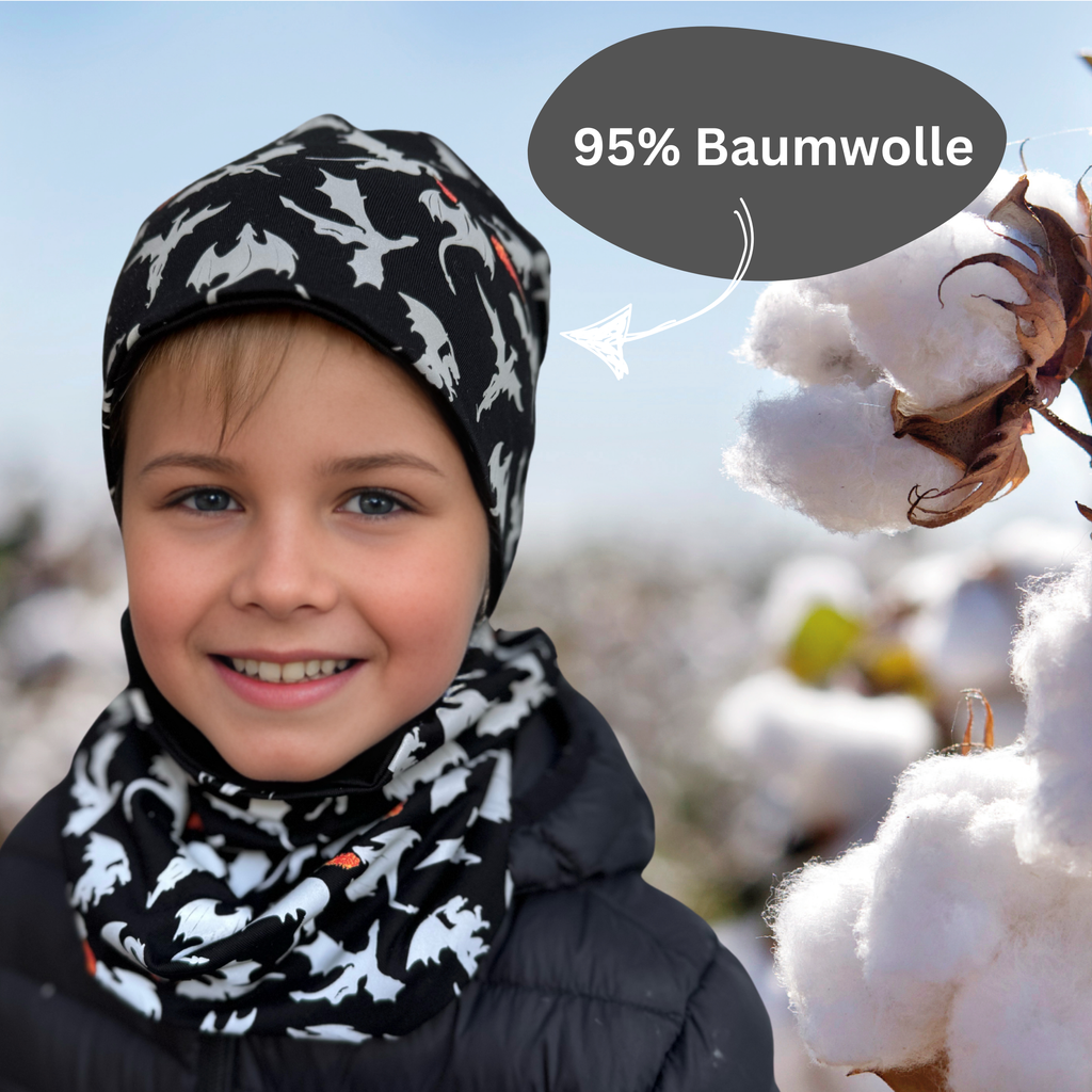 Kinder Reflektor Mütze & Loop Drachen-3