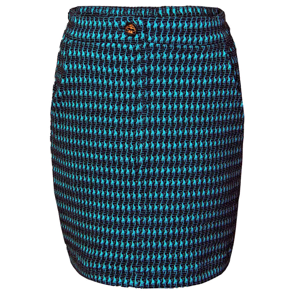 Kids Black and Blue pied de poule Mini Skirt