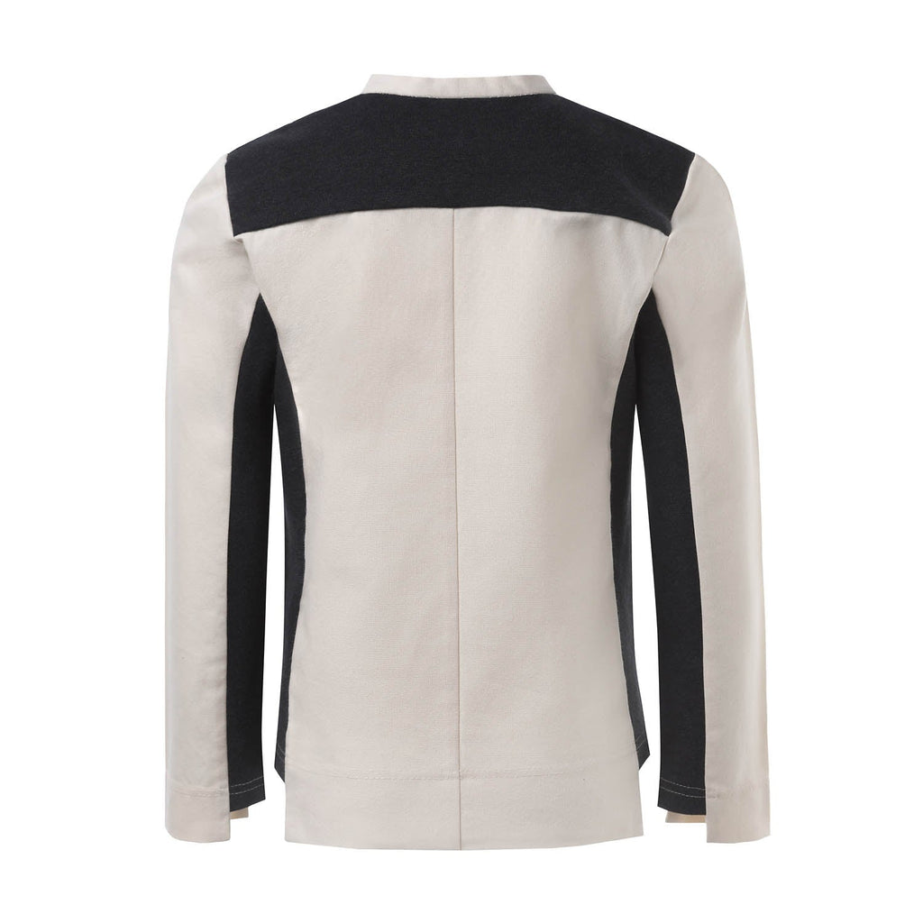 Off-White Top with Contrast Elements