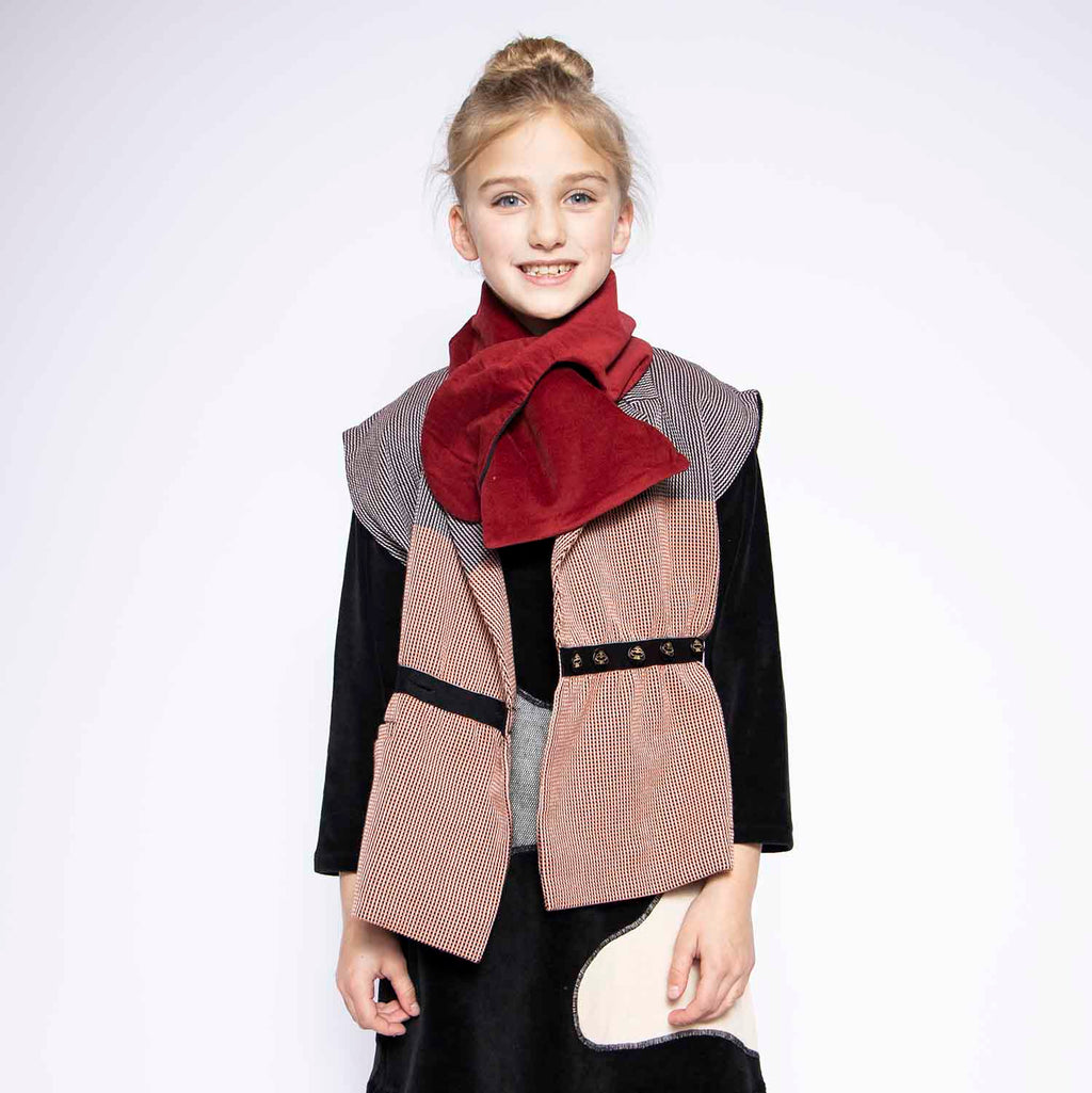 Multicolored Sleveless Jacket with Appliquè