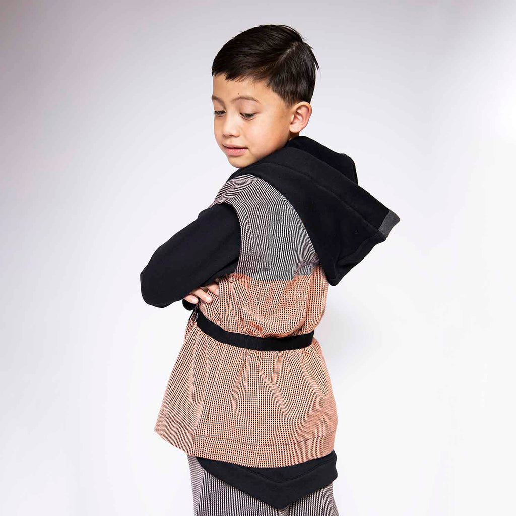 Multicolored Sleveless Jacket with Appliquè