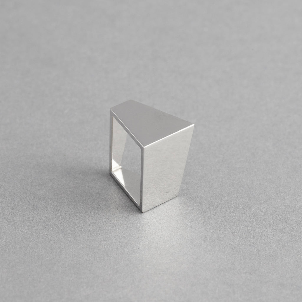 SILVER SQUARE RING – Geometric Sterling Silver Statement Ring