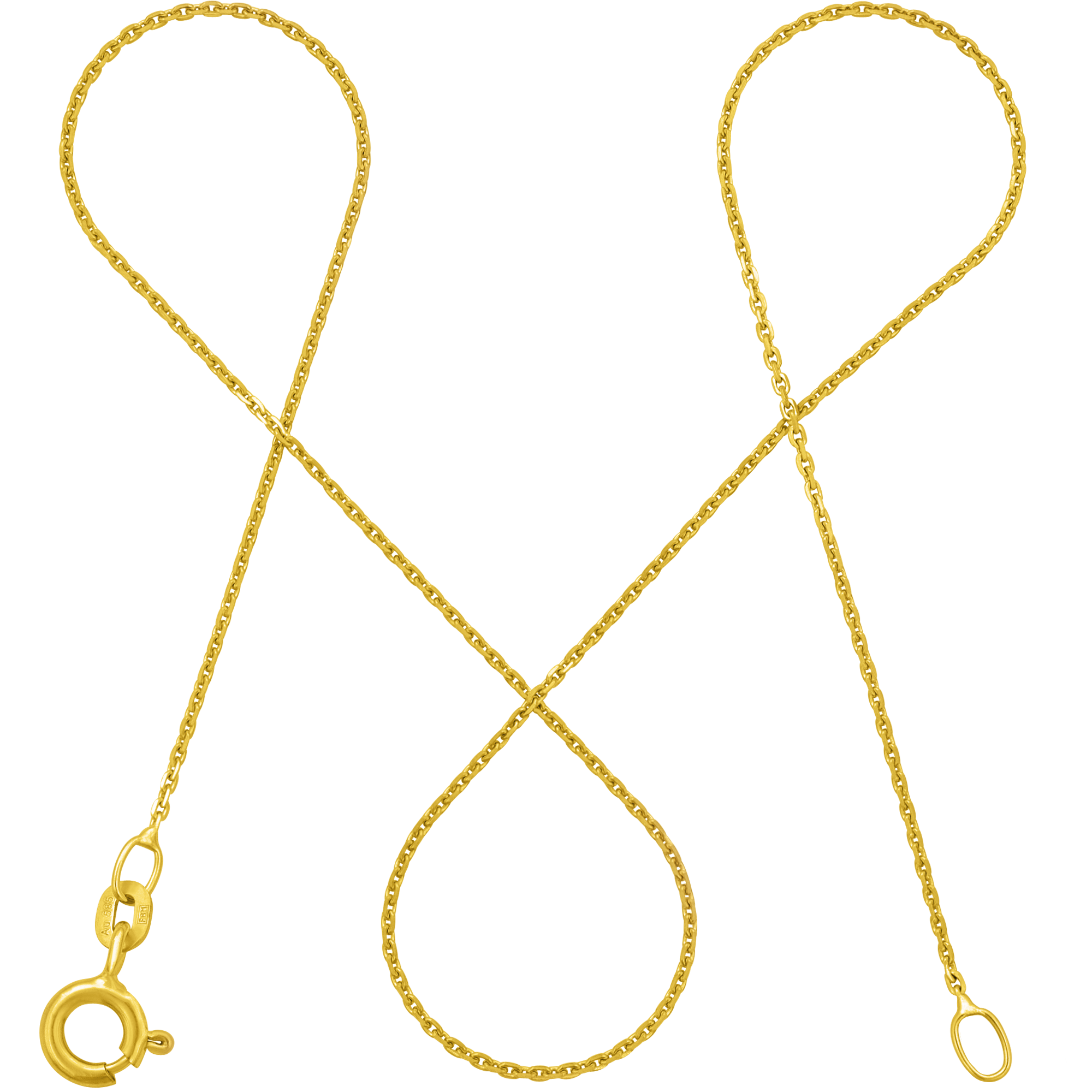 Ankerkette DELICATE Zart 14k Echtgold Diamantiert